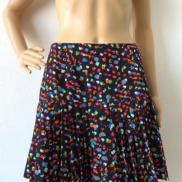 Pleated Mini Skirt | Polka Dot Skirt | Colorful Skirt | Low Waist Skirt | Size 4 - Picture 3 of 8